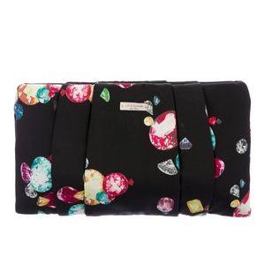 NWT kate spade Kingsjewels Print Kaleidoball Satin Clutch